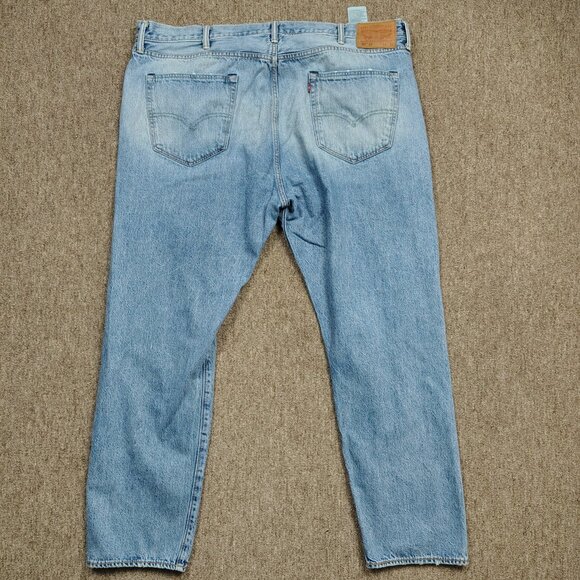 LEVI'S 501 CT Jeans Men 42x32 Light Blue 100% Cotton Tapered Denim Distressed - Picture 4 of 9